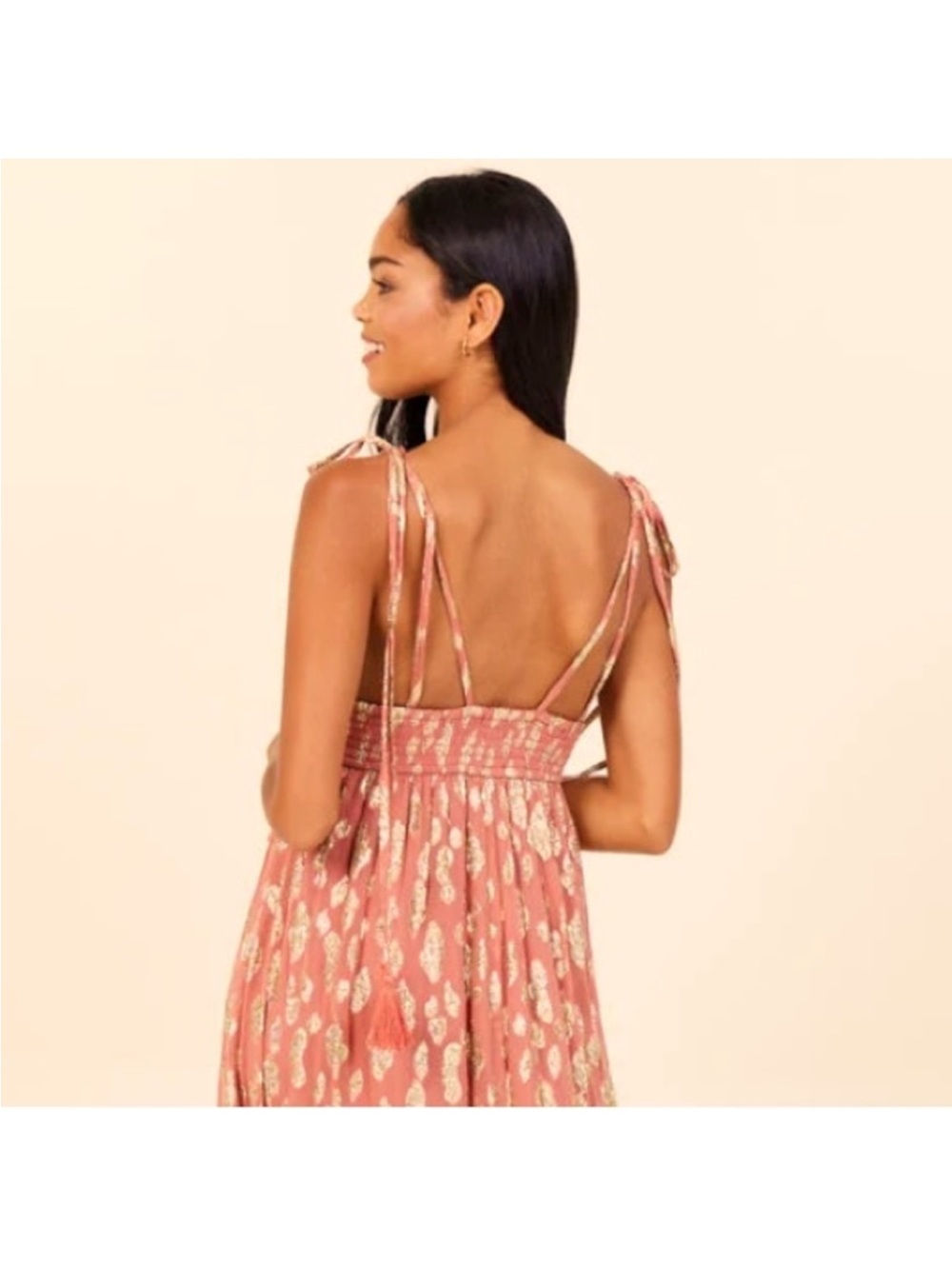 Altard state Tie-Shoulder Maxi Dress in Rose Gold Print - Picture 3 of 3